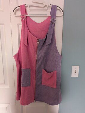 Black Milk pink and purple pinafore zip dress